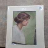 Two mounted watercolours of portraits of girls, one signed by Leonard Ormonde 1880-1920,