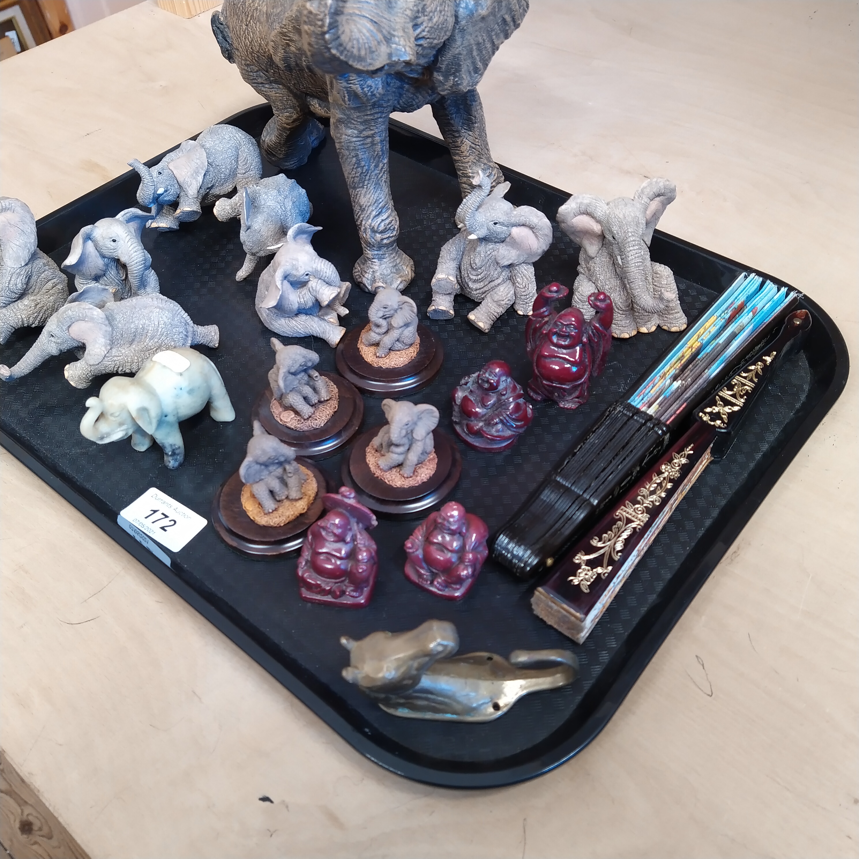 A collection of fourteen composition elephants, - Bild 2 aus 3