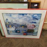 A framed coloured print of 'Deauville 1938' by Raoul Dufy 1877-1953,