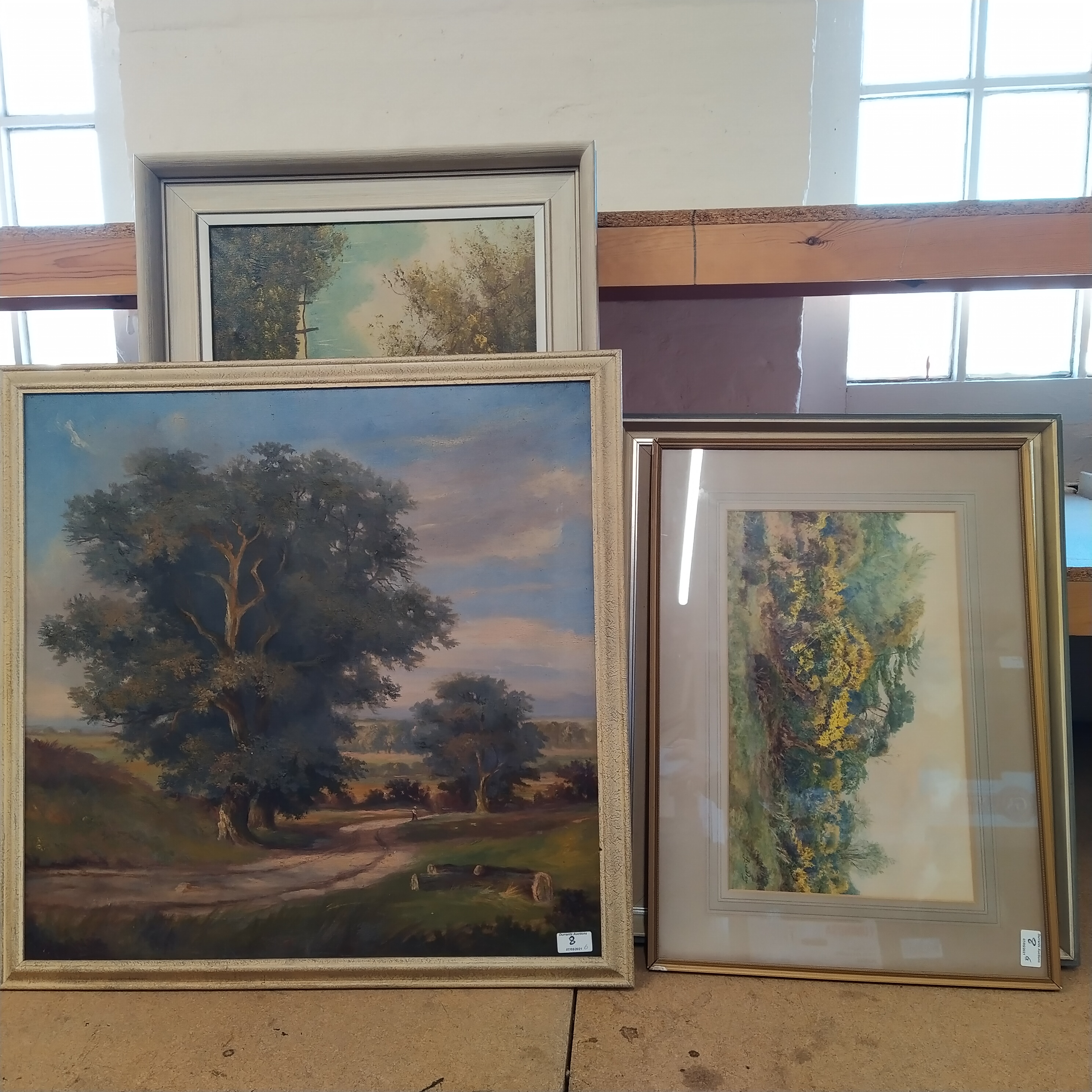Three framed watercolours, 'Bedside Stillwaters',