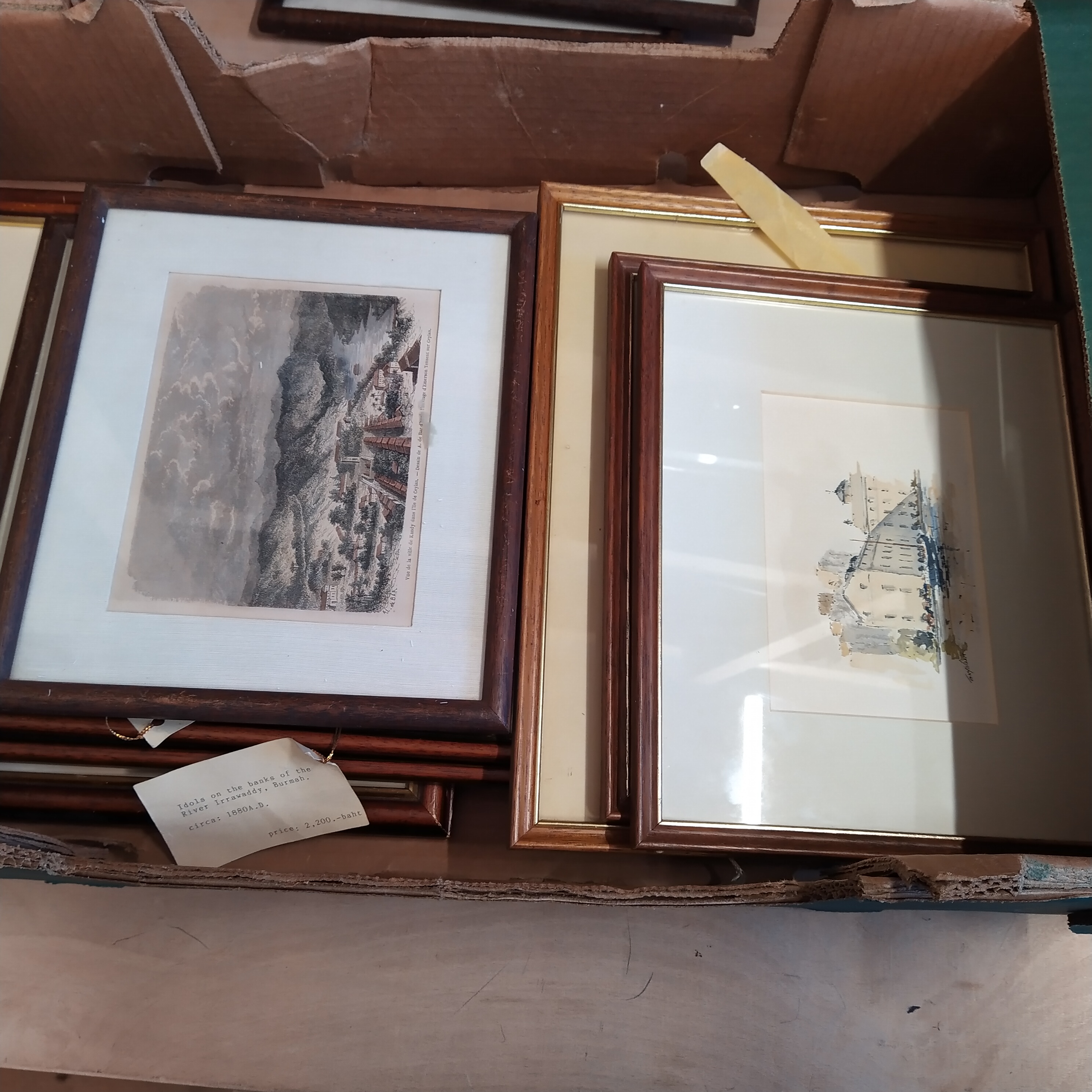 A selection of small framed and glazed watercolours and prints including four 19th Century coloured - Image 3 of 3