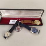 Four assorted gent's vintage watches including Bucherer,