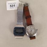 A 1960's Watex gent's wristwatch plus a Sinitron chrono melody alarm quartz digital watch