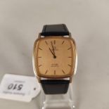 An Omega de Ville quartz gold plated gents wristwatch,