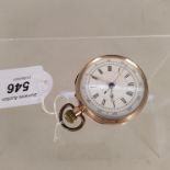 A 9ct gold pocket watch with base metal dust cover