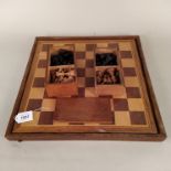 Two wooden chess boards plus two boxed sets of wooden chess pieces