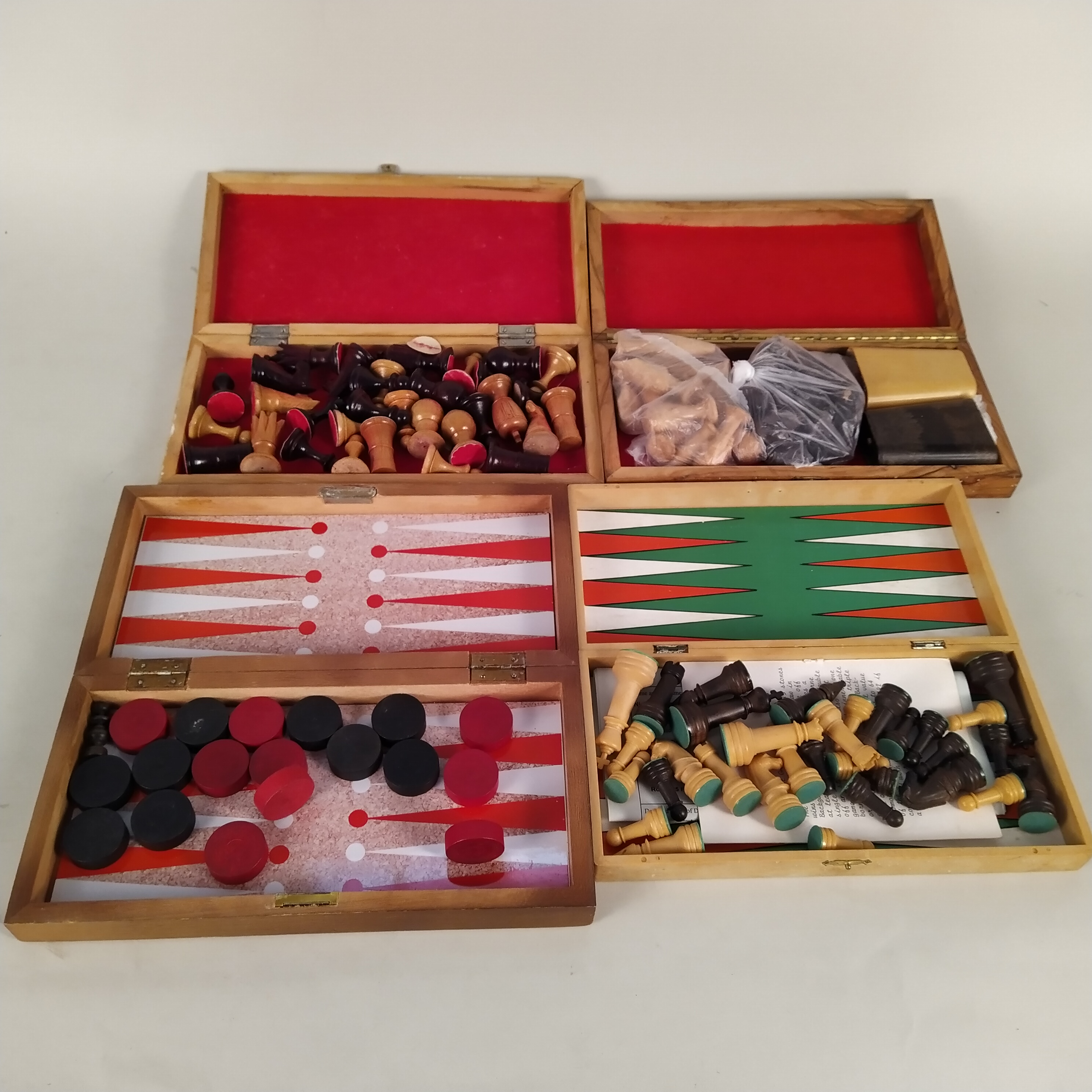 Four wooden boxed travelling chess sets, pocket chess, - Image 2 of 3