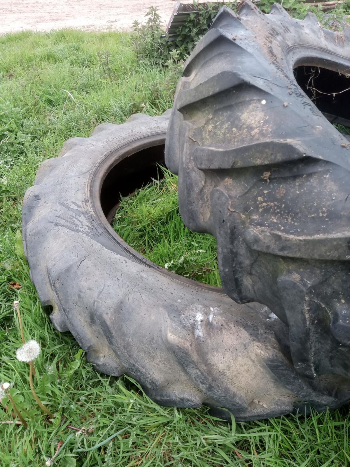 Tractor tyres. Stored near Norwich, Norfolk.