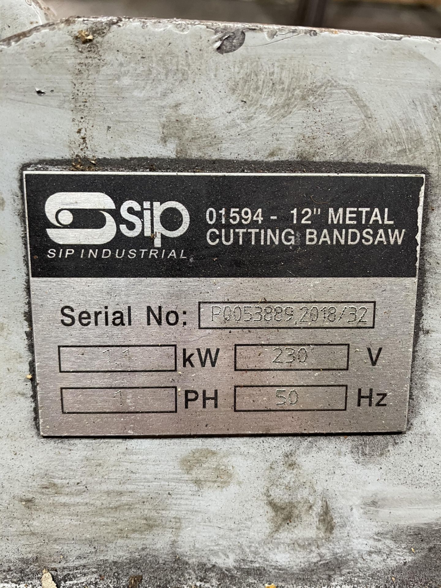 SIP 12" Metal Cutting Bandsaw - Serial P0053889 2018/32 - 230V. - Image 4 of 4