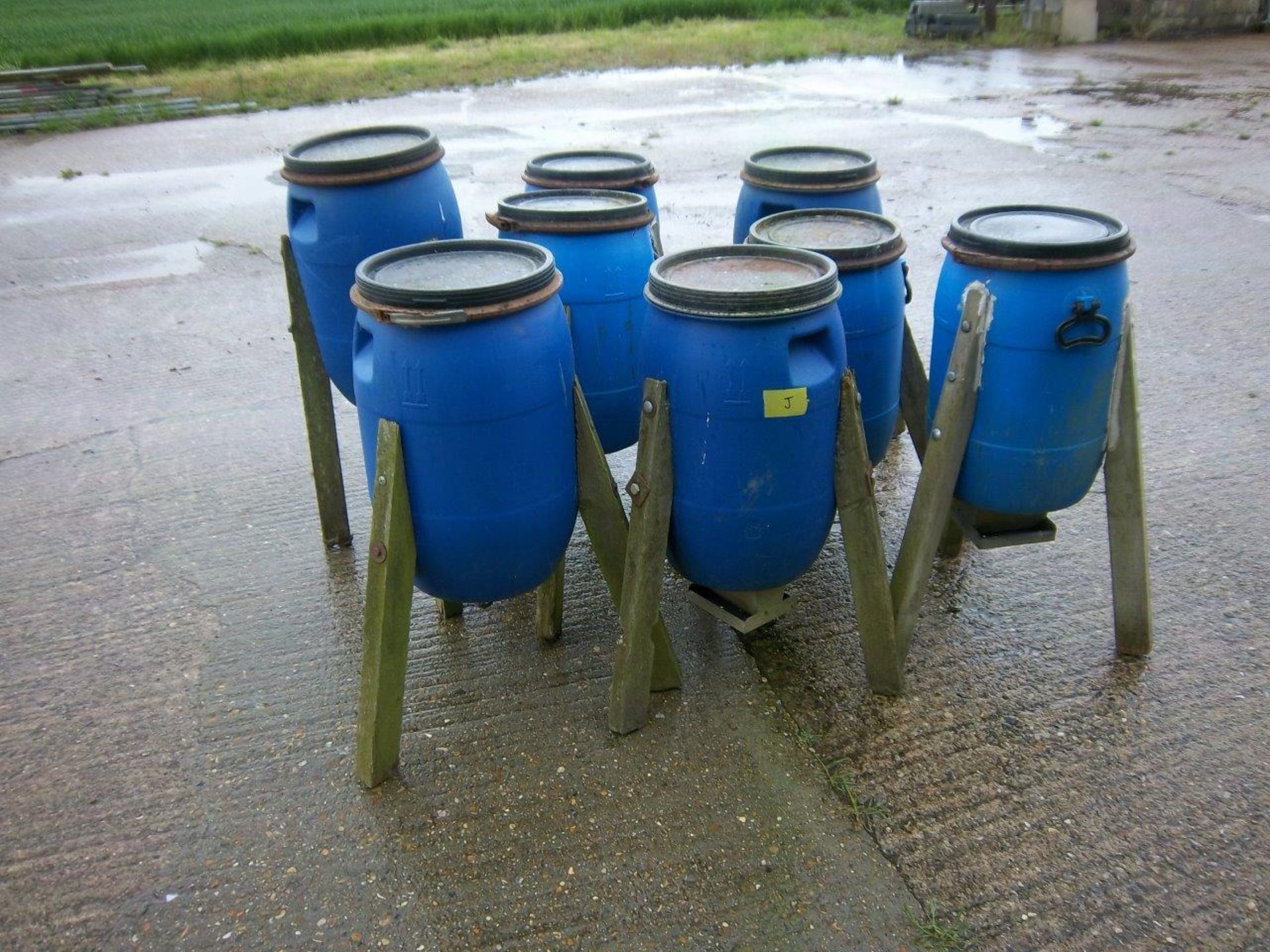 8 x Pheasant Barrel Feeders (40kg approx.) 4 with Springs & 4 with Pans.