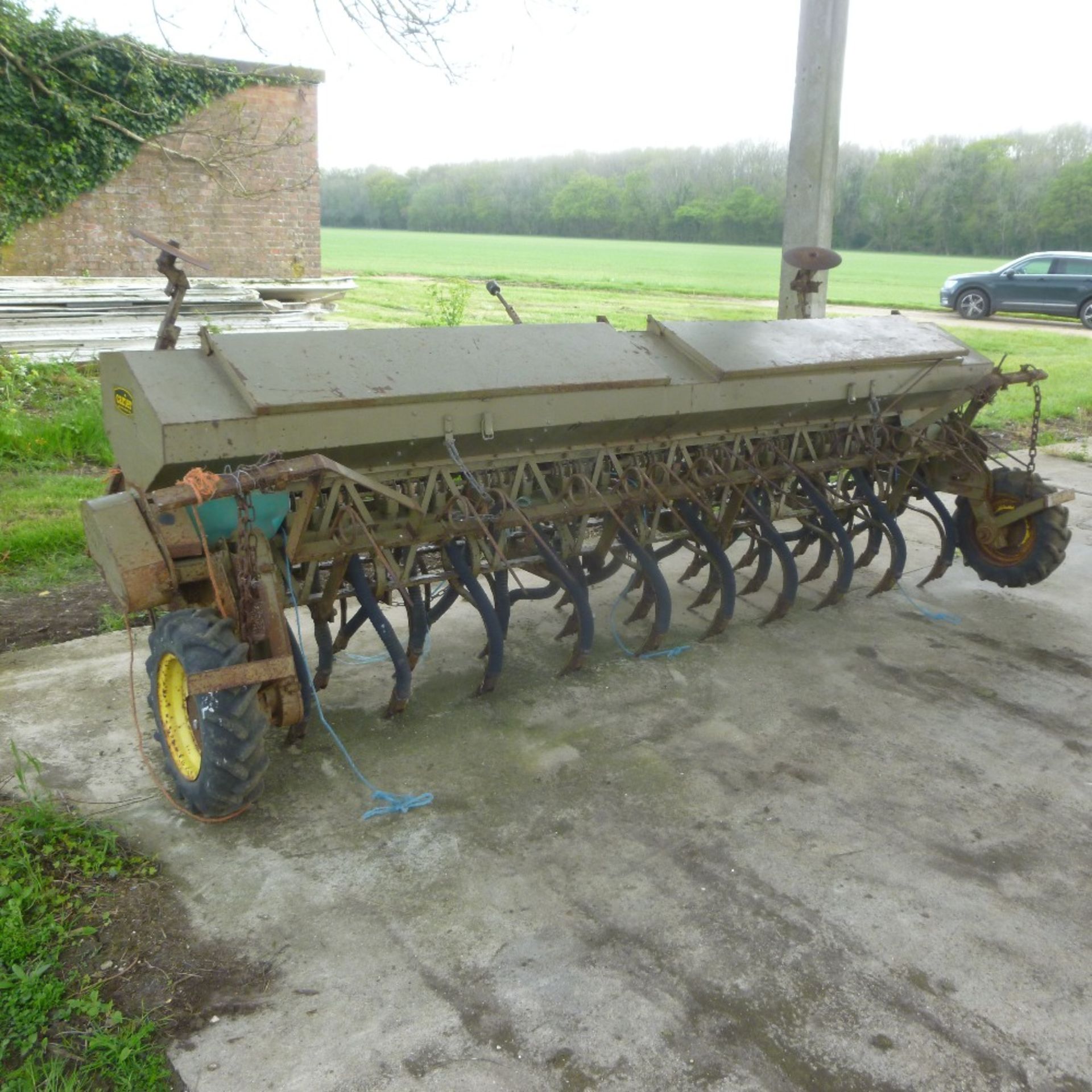 Carrier 12ft seed drill. Stored near Bungay, Suffolk.