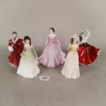 Five boxed Royal Doulton figurines, Chloe HN 3883 signed to base, Karen HN 2388, The Skater HN 3439,