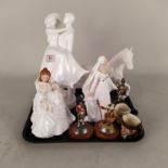 Four pieces of Royal Doulton, Over the Threshold, White Stallion,