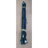 A Daiwa three piece float rod, four Daiwa and Shakespeare two piece feeder,