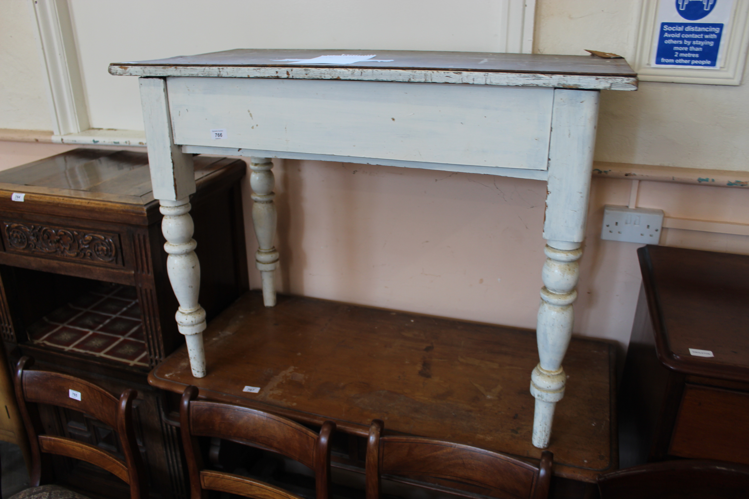 A Victorian pine side table