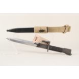 A British trials bayonet X2E1 with scabbard XIEI,