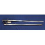 A British 1821 model Light Cavalry/Royal Artillery Officers sword with scabbard