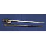 A Victorian 1854 model Infantry Officers sword with steel scabbard