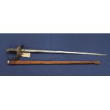 An Edward VII 1897 model Infantry Officers sword with leather scabbard,