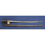 A British model 1821 Artillery Officers sword and scabbard,