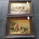 An oil on board of a rural scene signed Albt Bowers,