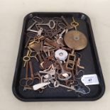 Vintage clock keys and pendulums