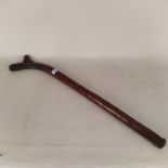 A 19th Century Fijian fighting stick with shallow carved section to club,