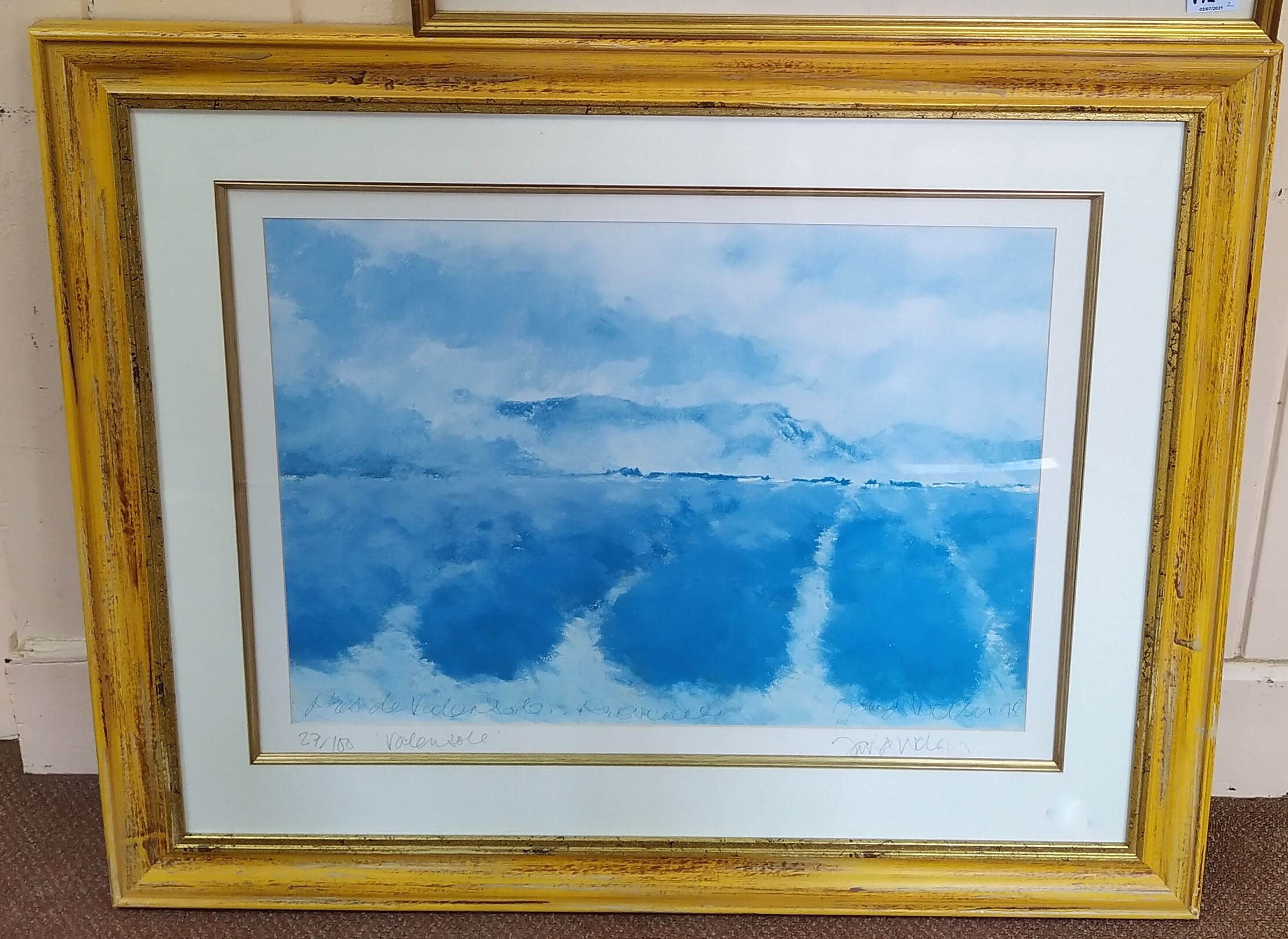 A framed limited edition print signed in pencil on the mount '27/100 Valensole,