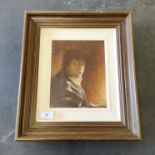 A framed oil on panel, Paul Wilson entitled 'The Poet' (Surprised While Reading), dated 1994,