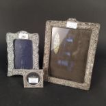 Three silver photo frames (as found)