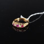 An 18ct gold ruby and diamond set ring, size P, weight approx 3.