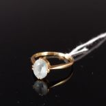 An 18ct gold single blue stone set ring, size L, weight approx 2.