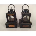 Two Welch patent early 20th Century railway lamps,