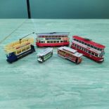 Various Corgi boxed and loose 1:50 scale trams