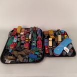 Vintage Dinky and Corgi toy cars (very playworn condition, some lacking wheels),