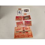 A collection of vintage Matchbox labels