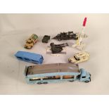 A large mixed lot of vintage vehicles including Corgi, Lesney,