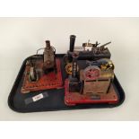 Three steam engines including Mamod (playworn condition)