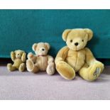 Three graduating 'Boots' the chemist jointed Teddy bears,