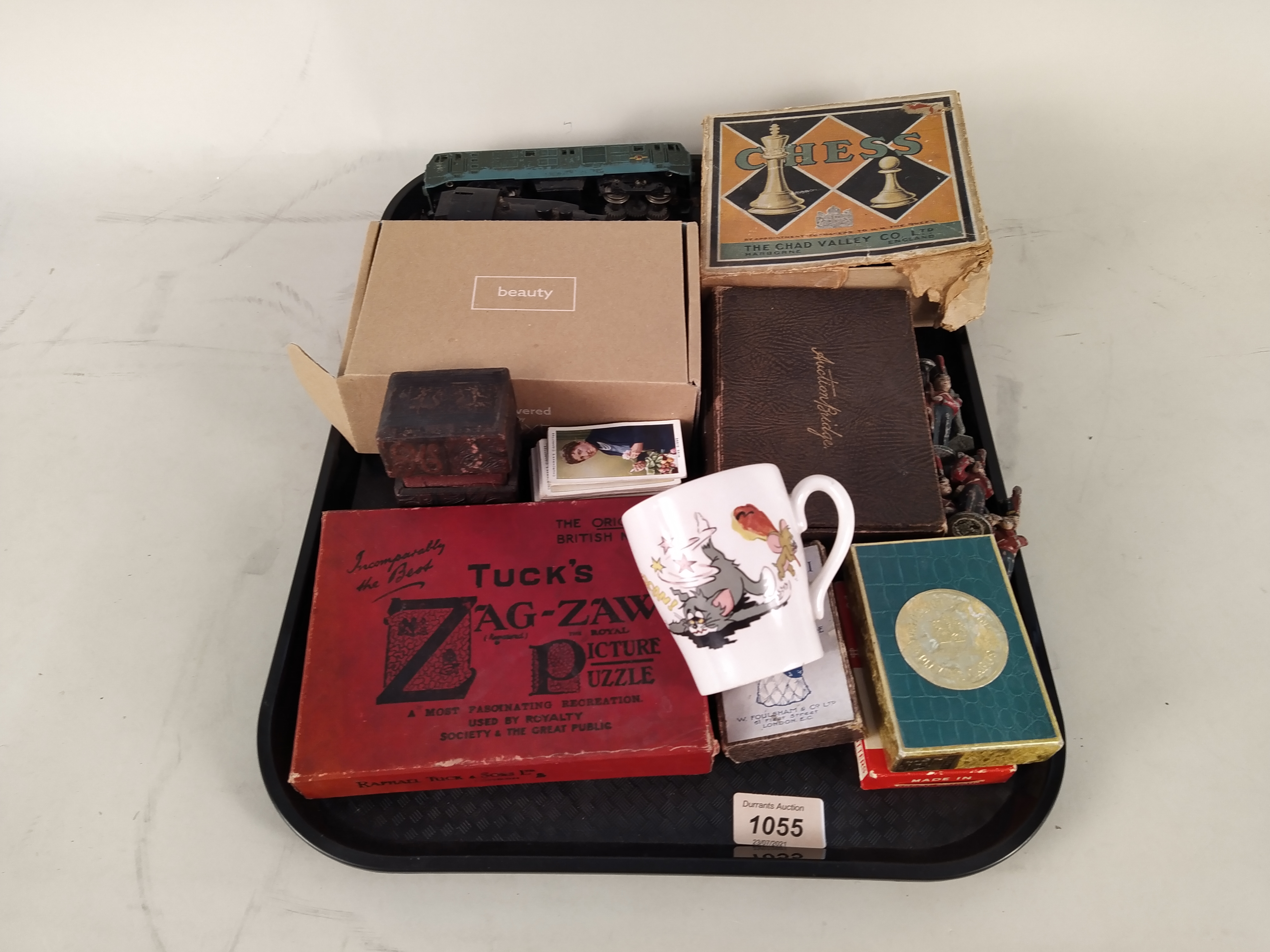 A Tucks 'Zag-Zaw' picture puzzle, vintage playing cards and chess set, - Image 3 of 3