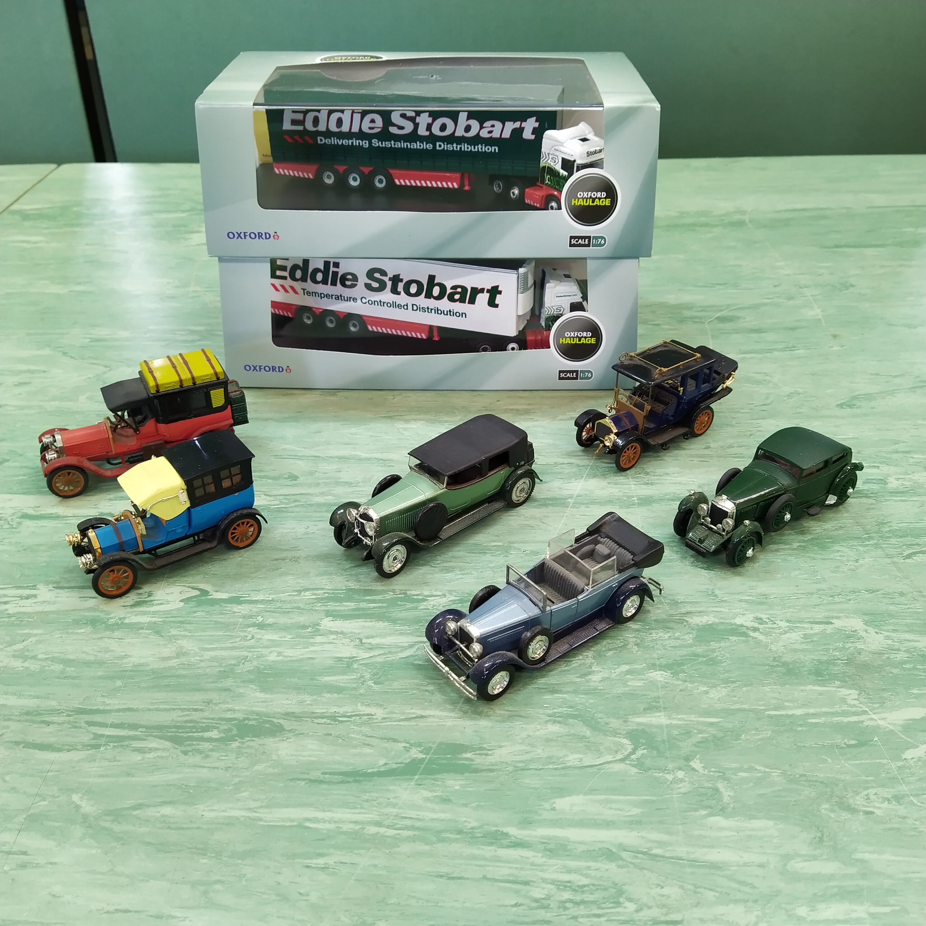 Two boxed Oxford 1:76 scale Eddie Stobart vehicles plus a selection of Rio classics and a Matchbox