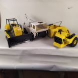 Three vintage large Tonka vehicles, scrapper,