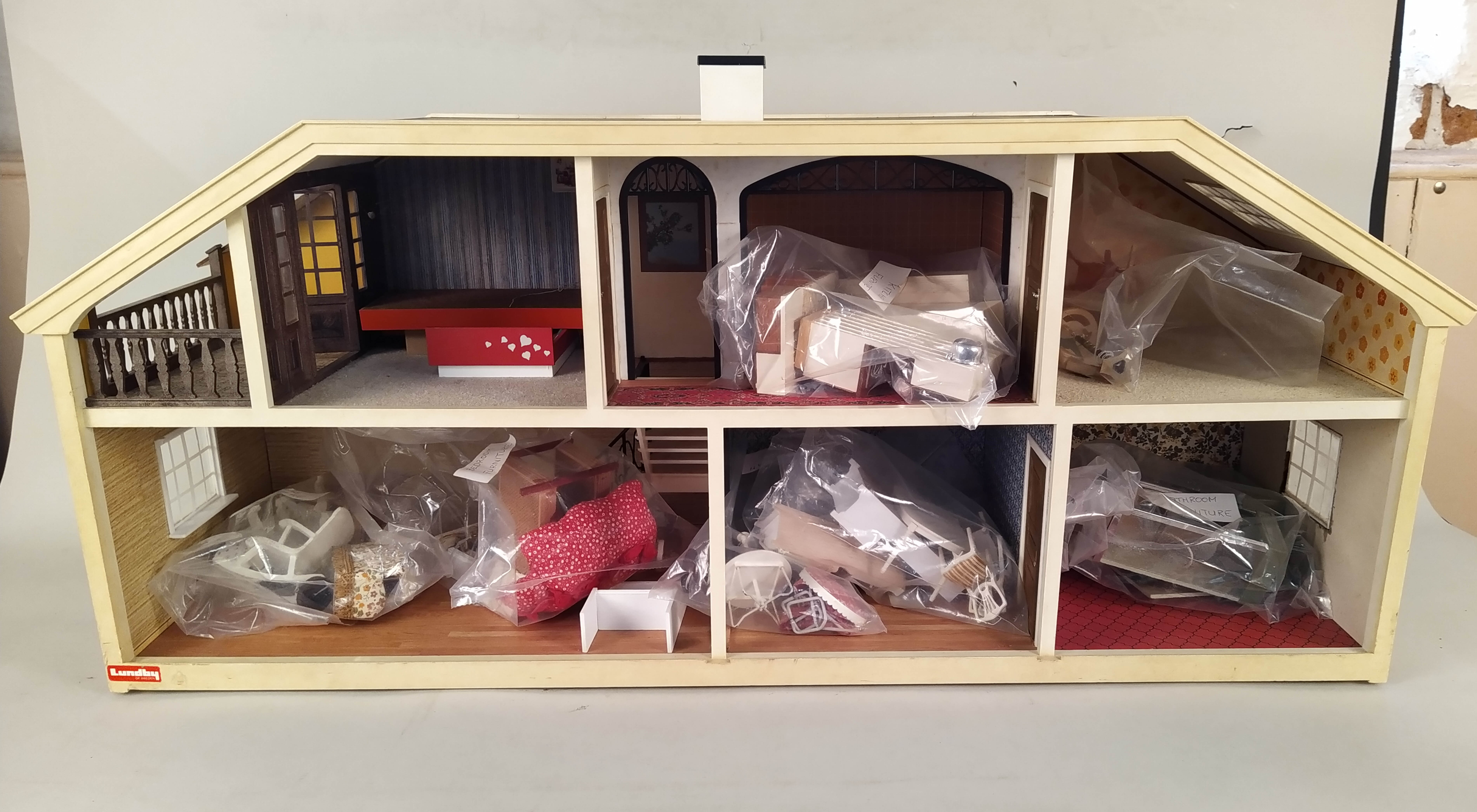 A Lundby Stockholm dolls house with furniture in every room - Image 2 of 3