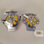 Two 1960's AA badges