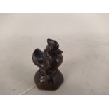 A small antique bronze scroll or opium weight in the form of a duck (possibly Burmese),