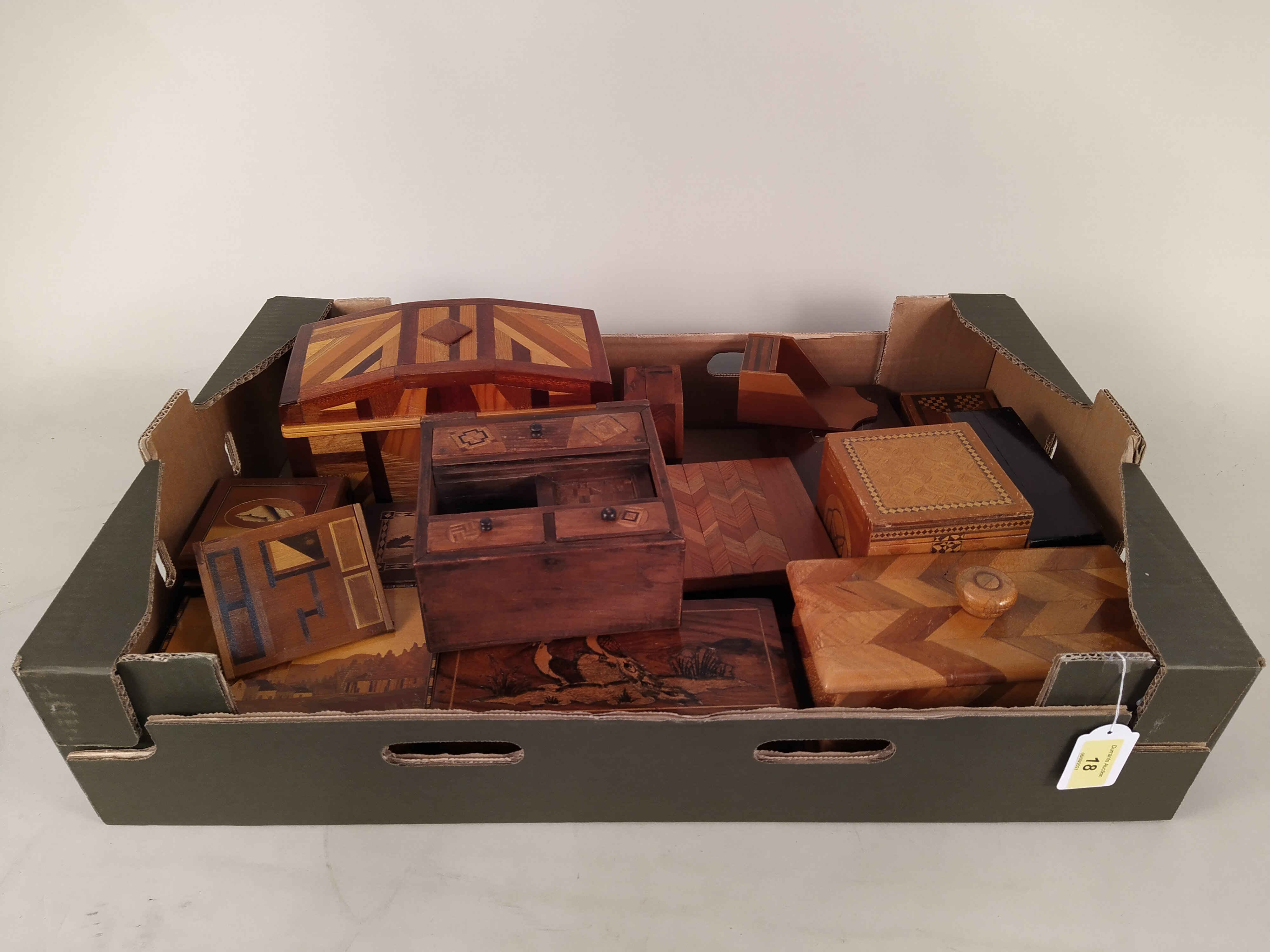A large selection of inlaid wooden boxes, - Image 3 of 3