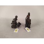 Two cold cast bronze figures marked Giovanni Schoeman,