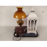 A brass Aladdin oil lamp,