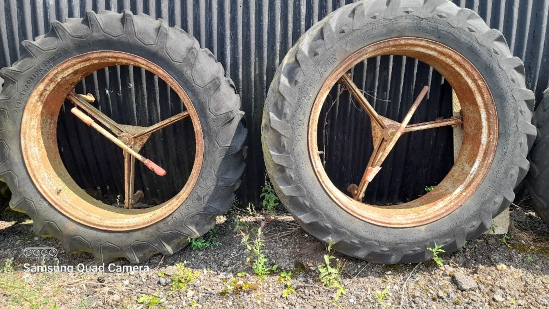 Pair of Bettison stlye 12 x 36 dual wheels. Stored near Eye, Suffolk.