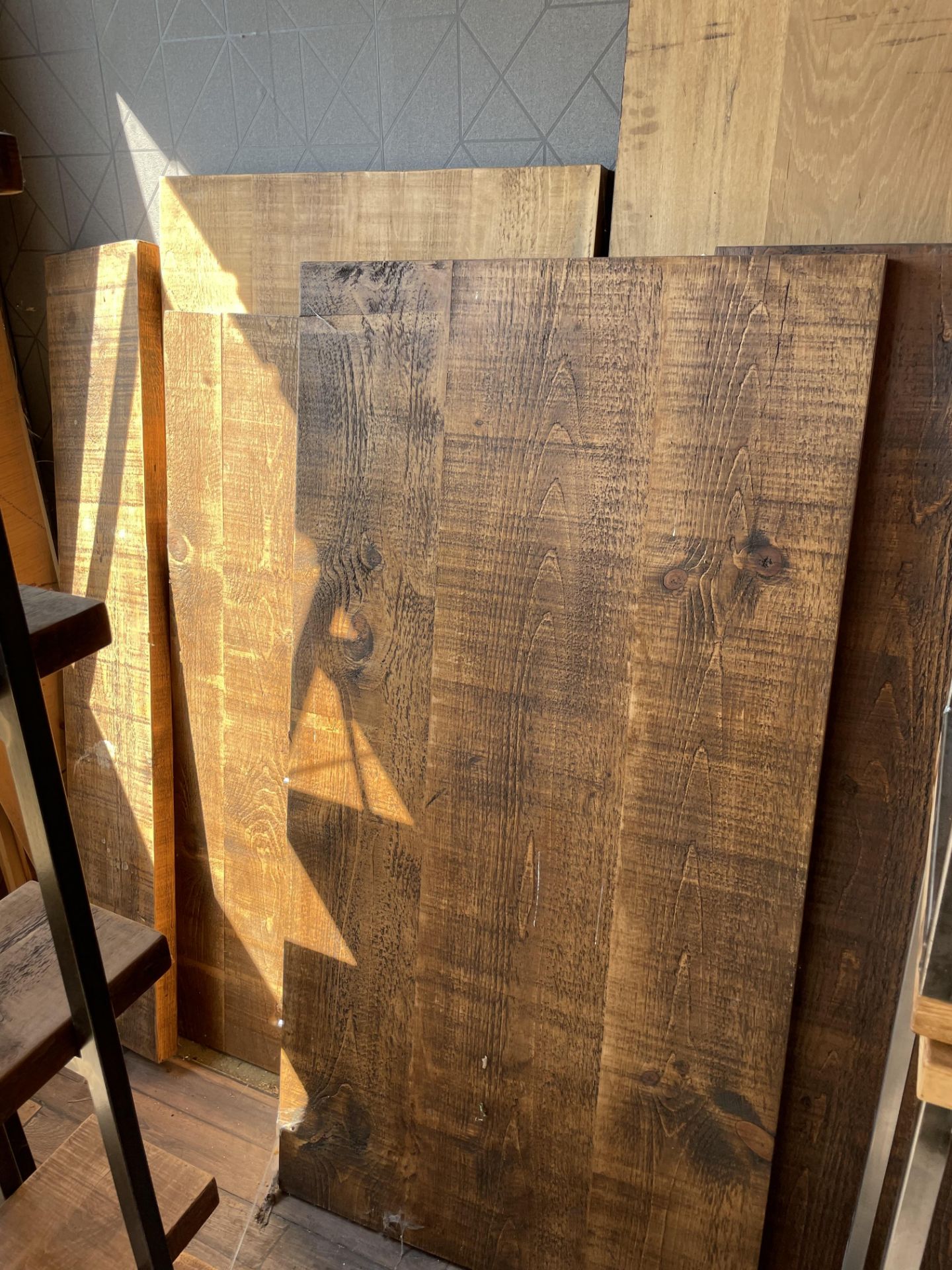 Qty of Mixed sized timber and table tops. Stored near Clenchwarton, Kings Lynn. - Image 2 of 3